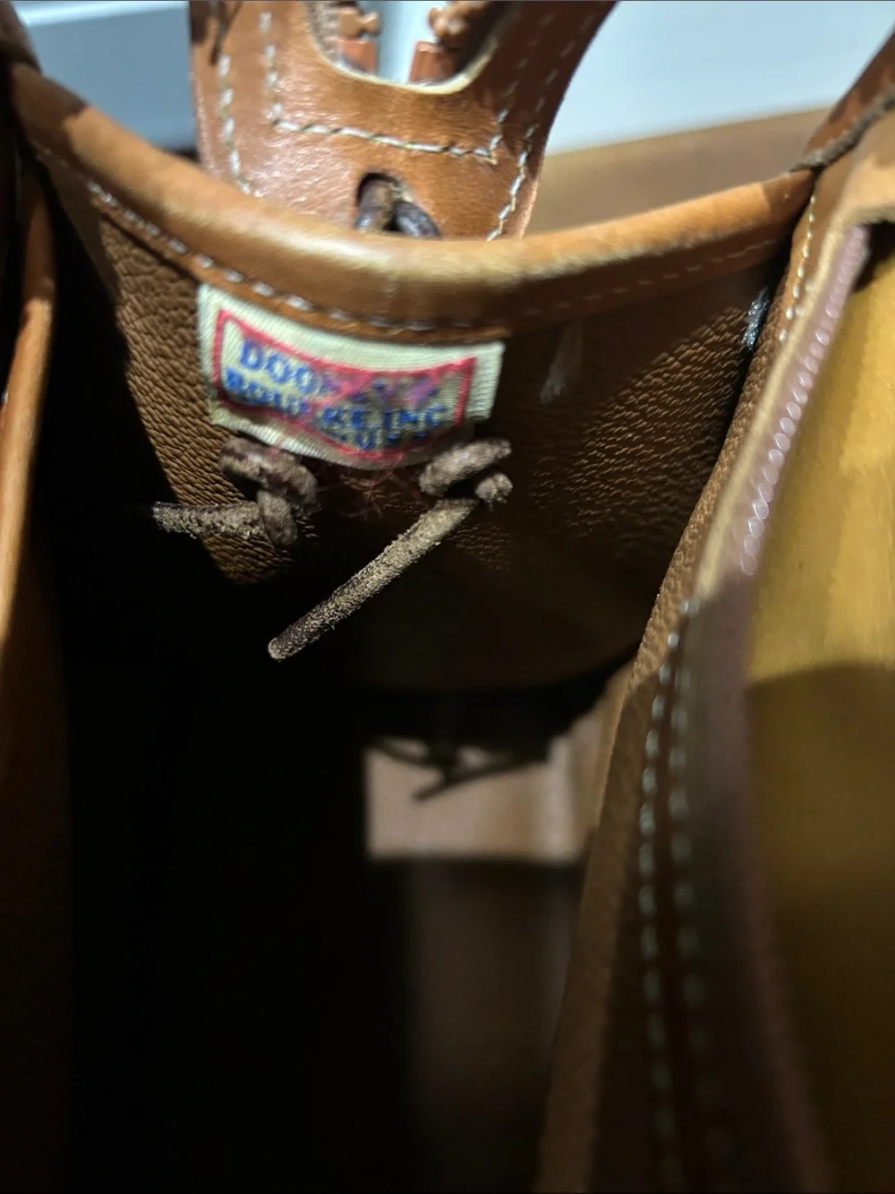 Dooney & Bourke Vintage Taupe and Tan Leather Satchel